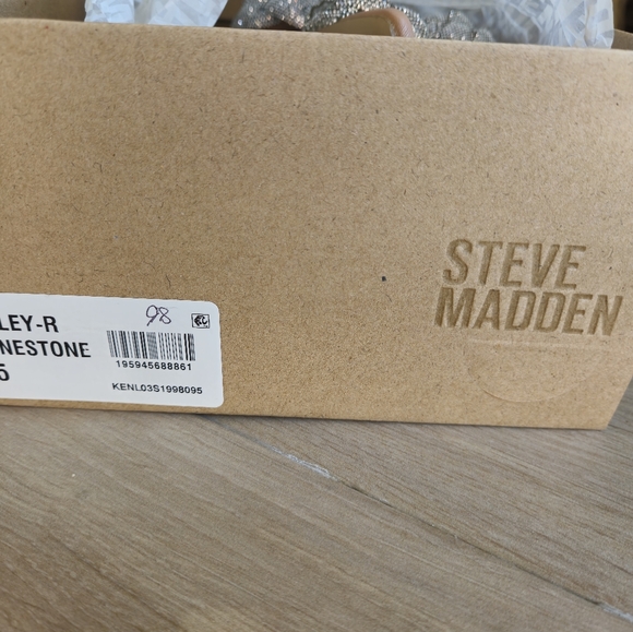 Steve Madden Beige/Neutral tone Rhinestone Sandals - Picture 6 of 7